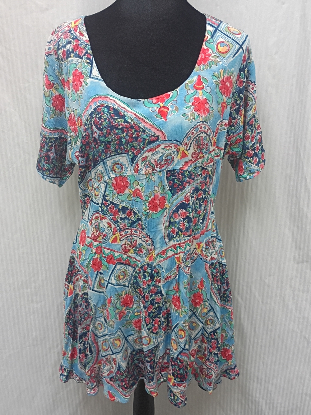 Vintage Dress To Kill Jane Mohr Lagenlook Patchwork Babydoll Dress One Size